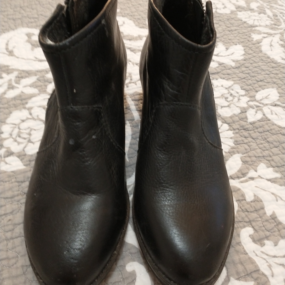 Aldo Black Leather Ankle Boots